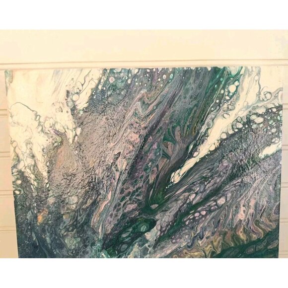 SET/2 Coastal Waves Flow Fluid Art, Hand Painted, Swipe and Spin Abstract, EUC - Picture 11 of 16